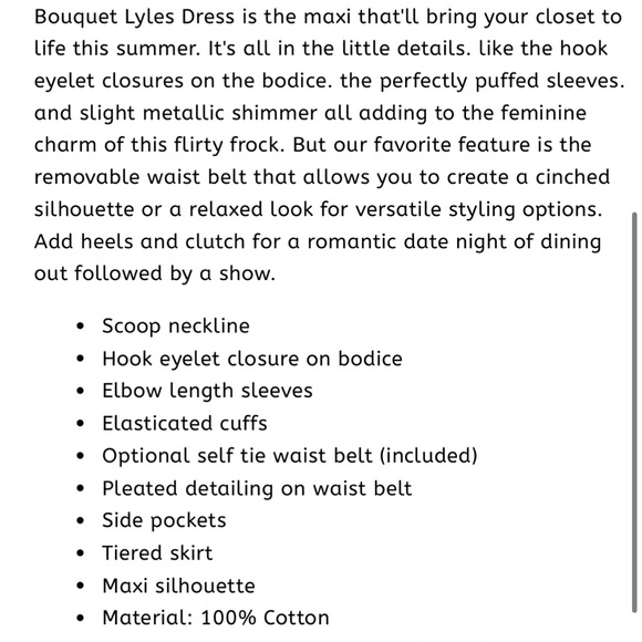 TUCKERNUCK ONYX FALLING FLOWERS BOUQUET LYLES DRESS - Picture 6 of 6